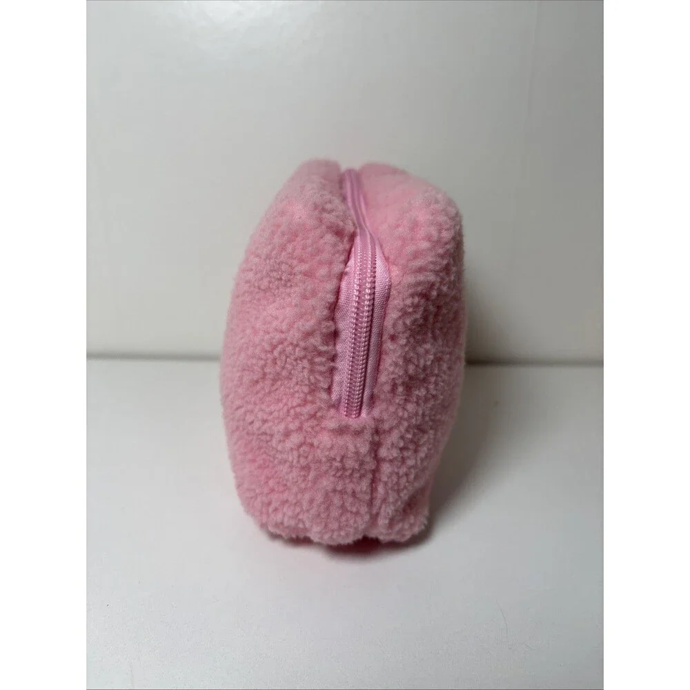 Sephora Fuzzy Sherpa Style Pink Cosmetic Travel Makeup Bag Pouch